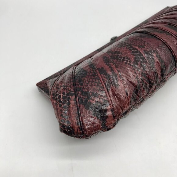 Kotur Pink And Black Snakeskin Clutch - Picture 7 of 10